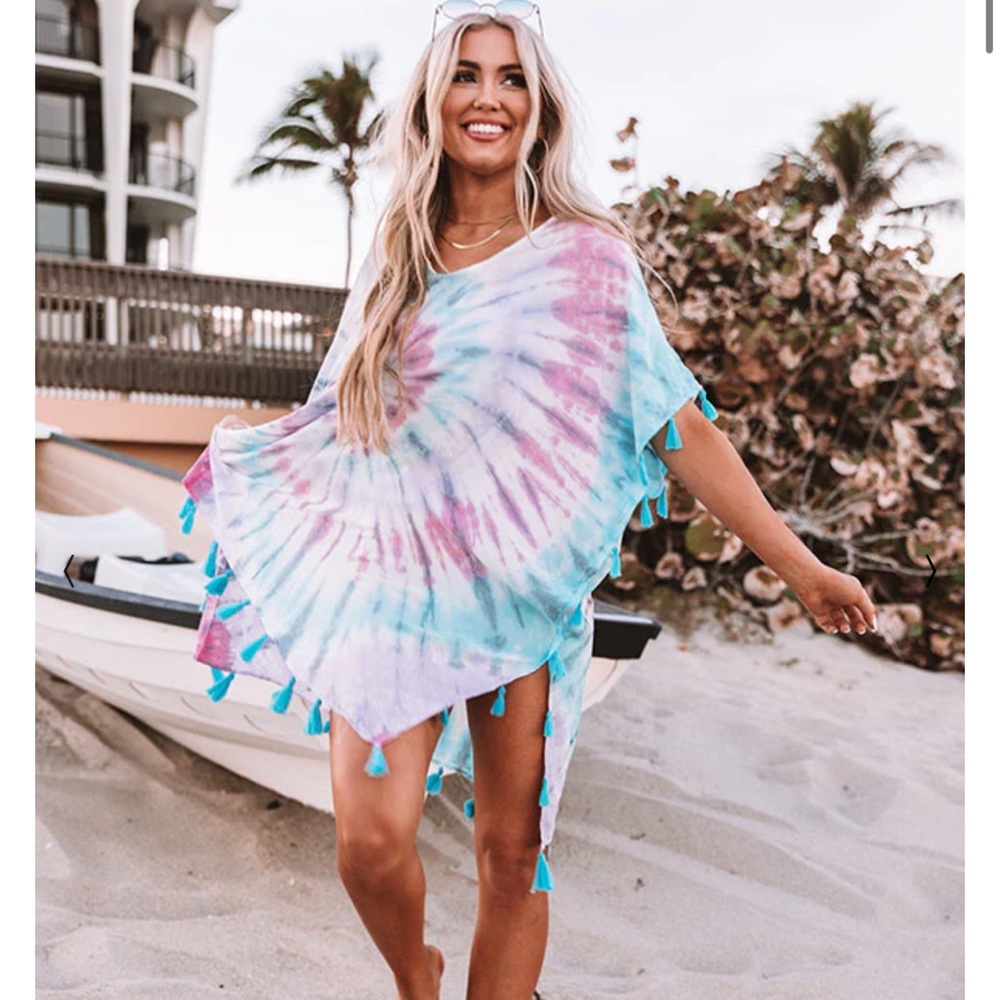 SOAKIN' UP THE SUN TIE DYE TUNIC IN PINK - Picture 2 of 8